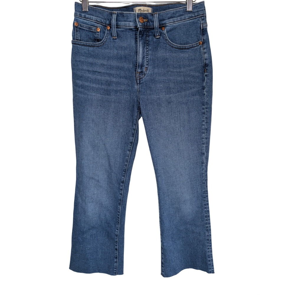 Madewell Mid-Rise‎ Kick Out Jeans Womens 28 Medium Wash Raw Hem